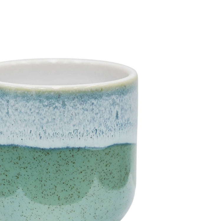 Ivyline - Jodie Dipped Reactive Glaze Planter H12cm D13.5cm: Green / Stoneware / 13.5 cm