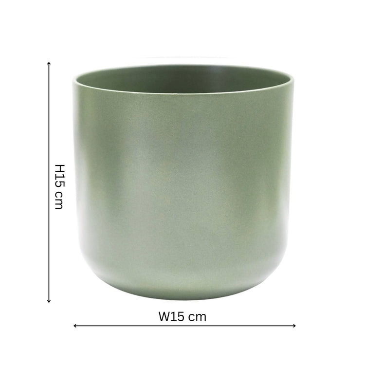Ivyline - Lisbon Ceramic Indoor Planter H15cm D15cm: Sage