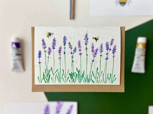 Honey and Incense - Lavender Fields Plantable Card