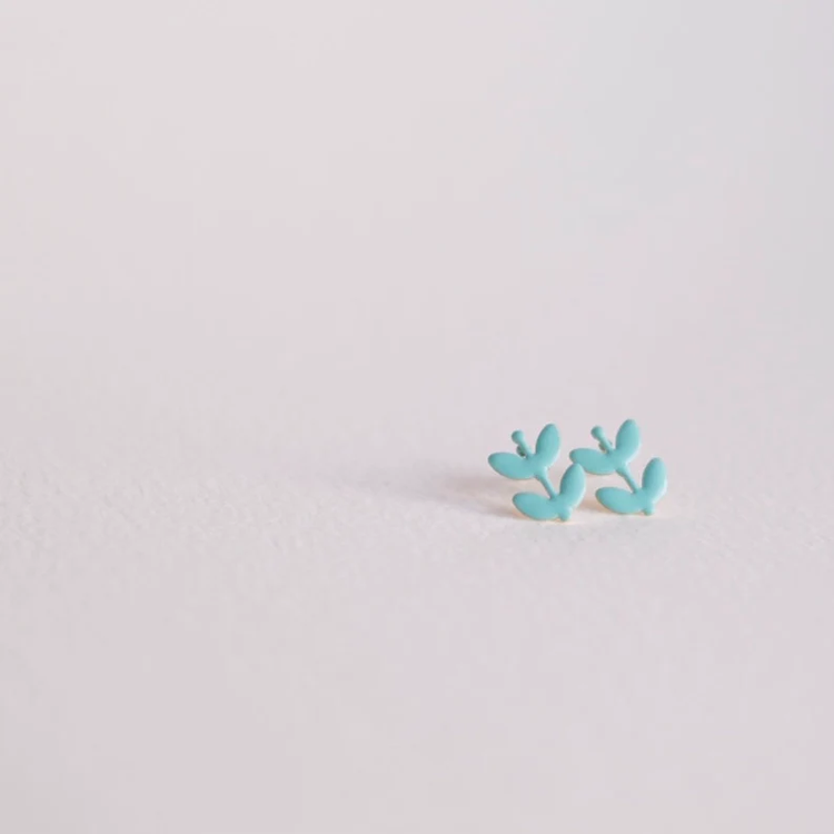 Copper Bee - Cut Out Flower Enamelled Studs: Warm yellow