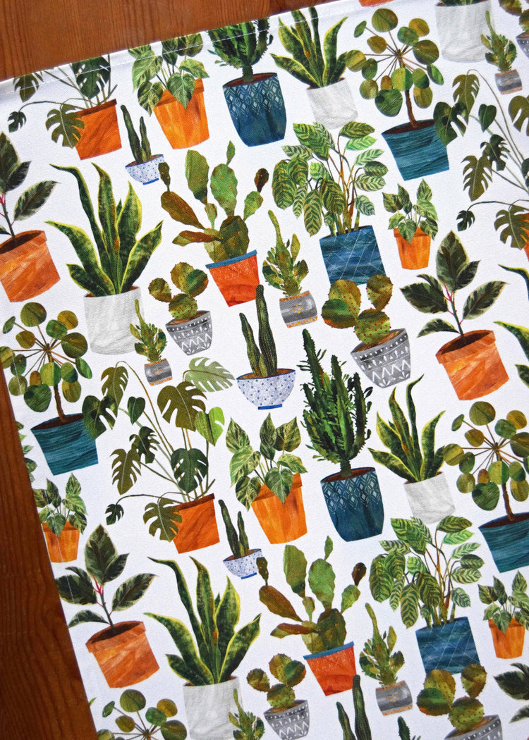 Houseplants Tea Towel / Cotton Dish Towel / Kitchen Towel