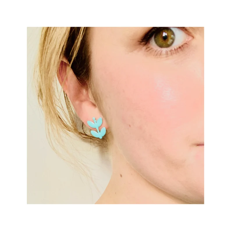Copper Bee - Cut Out Flower Enamelled Studs: Warm yellow