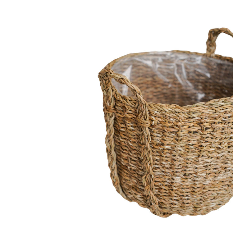 Ivyline - Tenno Natural Seagrass Indoor Lined Basket Planter