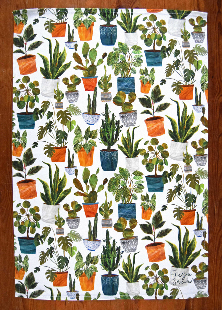 Houseplants Tea Towel / Cotton Dish Towel / Kitchen Towel