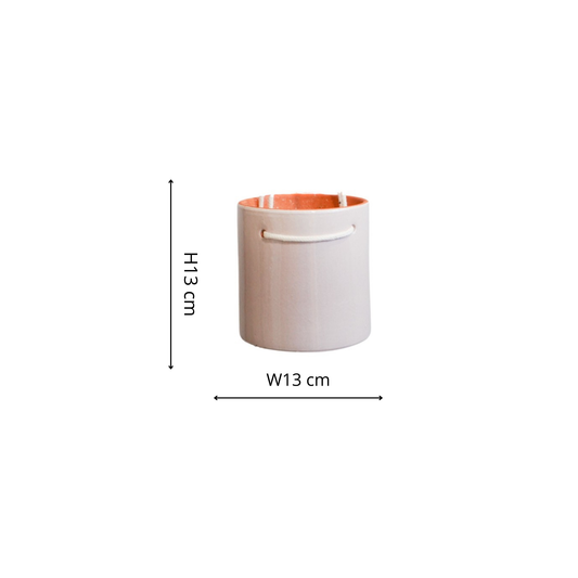 Ivyline - Kai Hanging Cylinder Planter H13cm D13cm: Blush / Ceramic / English