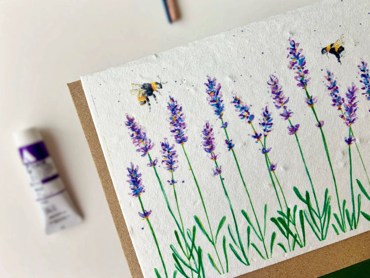 Honey and Incense - Lavender Fields Plantable Card