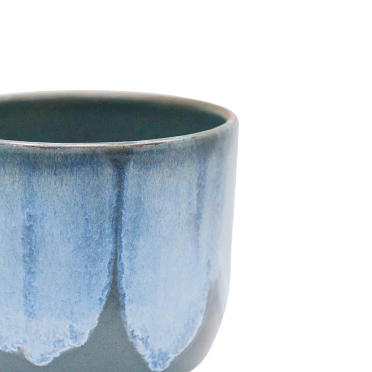 Ivyline - Rowe Drip Reactive Glaze Planter H15cm D16cm: Navy / Red clay / 16 cm