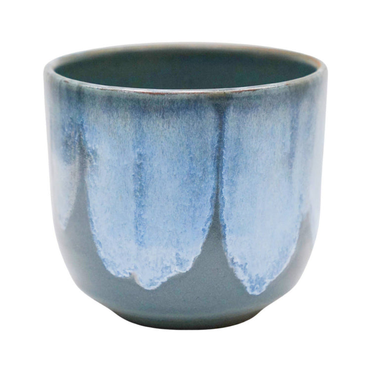 Ivyline - Rowe Drip Reactive Glaze Planter H15cm D16cm: Navy / Red clay / 16 cm