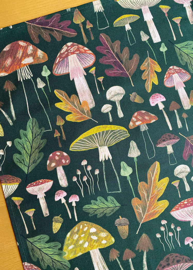 Mushrooms Tea Towel / Cotton Dish Towel / Kitchen Towel