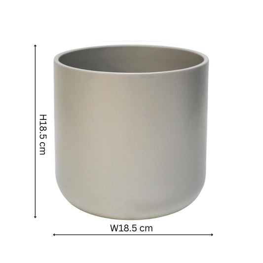 Ivyline - Lisbon Ceramic Indoor Planter H18.5cm D18.5cm: Light Grey