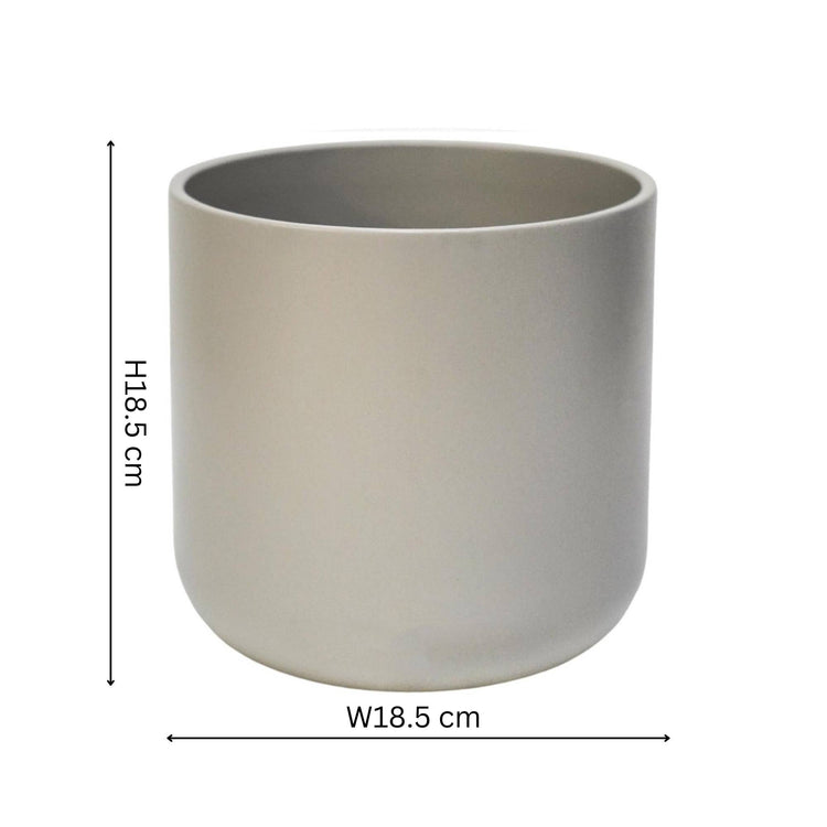 Ivyline - Lisbon Ceramic Indoor Planter H18.5cm D18.5cm: Light Grey