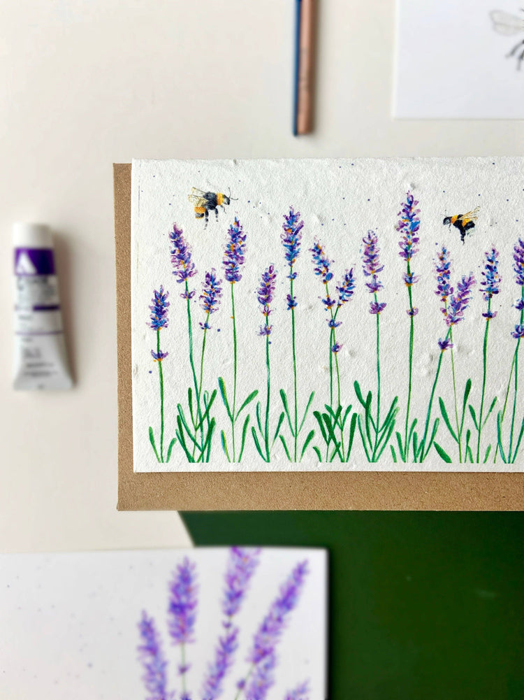 Honey and Incense - Lavender Fields Plantable Card