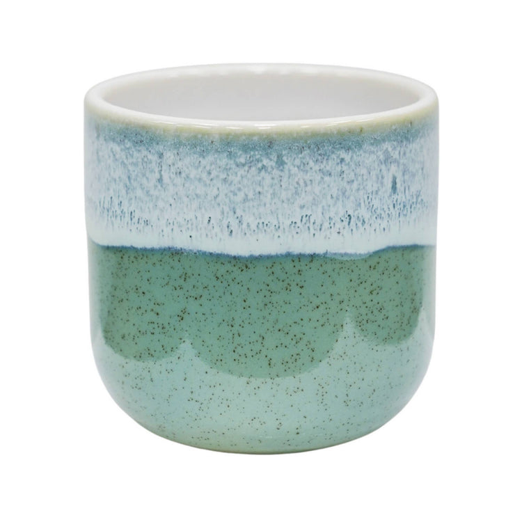 Ivyline - Jodie Dipped Reactive Glaze Planter H12cm D13.5cm: Green / Stoneware / 13.5 cm