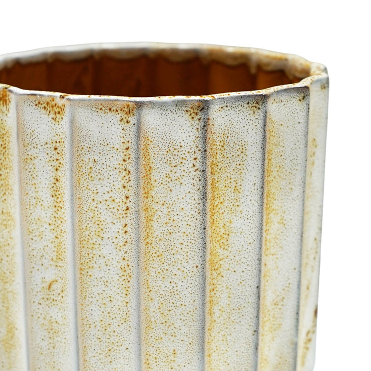 Ivyline - Lugano Scalloped Reactive Planter: Mustard / 13 cm