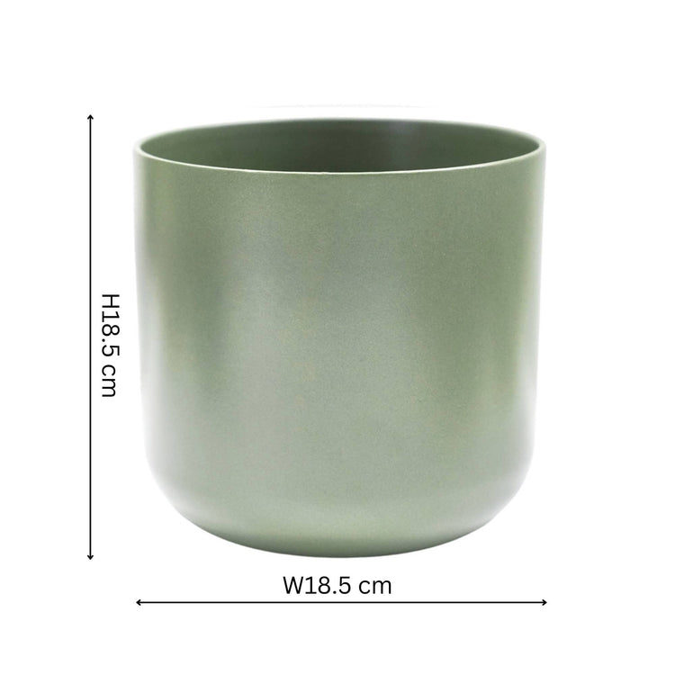 Ivyline - Lisbon Ceramic Indoor Planter H18.5cm D18.5cm: Sage