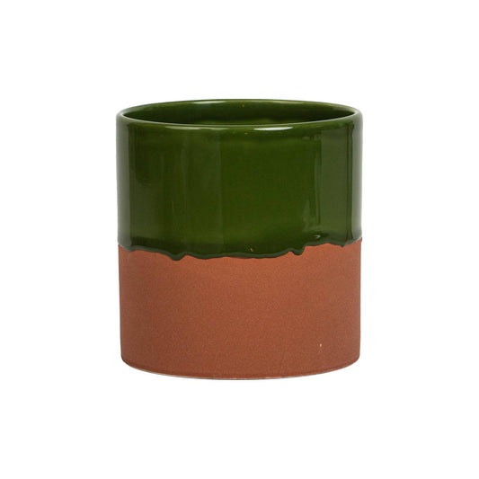 Drip Ceramic Planter Large - Rich Green T