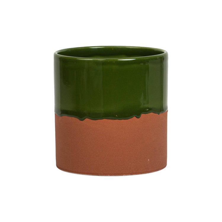Drip Ceramic Planter Large - Rich Green T