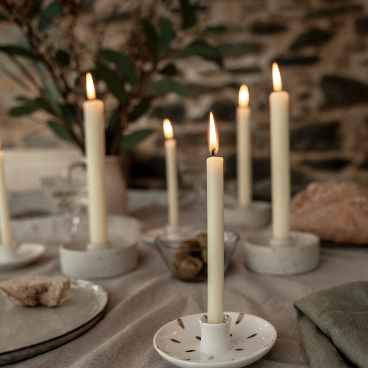 Gold Brushmarks, 1/2" Candle Holder