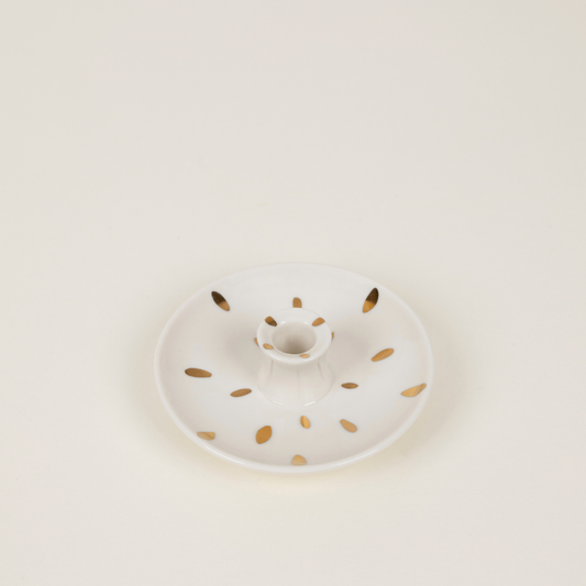Gold Brushmarks, 1/2" Candle Holder