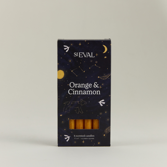 Mini Fragranced Festive Candles - Christmas Orange & Cinnamon 1/2" x 6